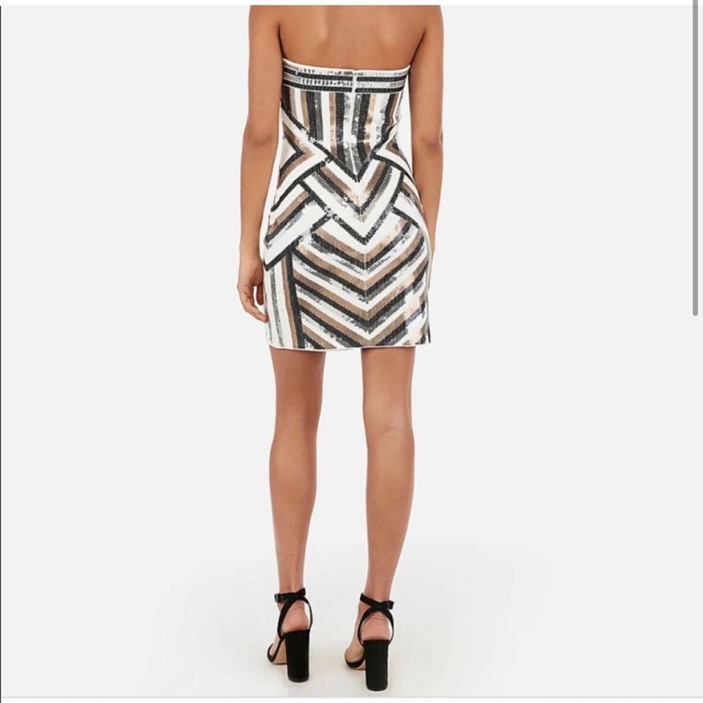 NWT Express Strapless Sequin Dress